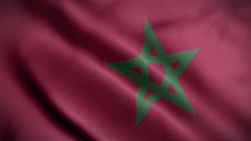 Morocco Flag Textured Waving Close Up Background HD