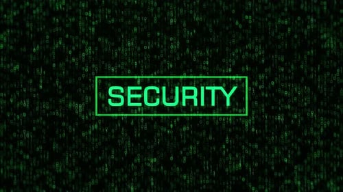 SECURITY Concept Over Computer Binary Background. SECURITY Text Over Binary