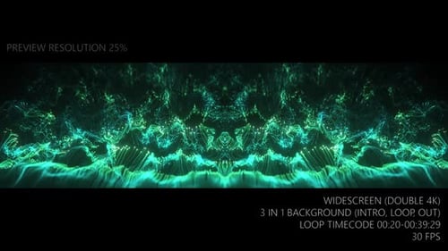 Dynamic Neon Green Particle Wave Background Loop
