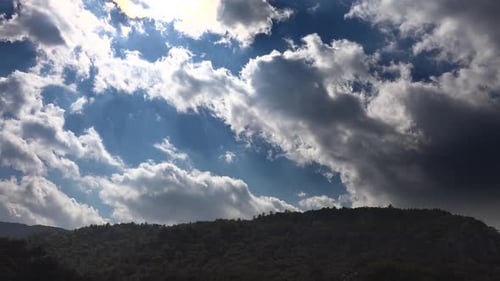 Scattered Cloud Movements Over a Forested Sill