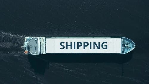 Cargo Ship with SHIPPING Text