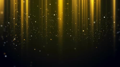 Elegant Golden Light Rays and Sparkling Particles Background