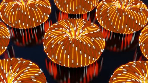 Citrouilles abstraites clignotantes pour Halloween Led Neon Vj Loop Animation