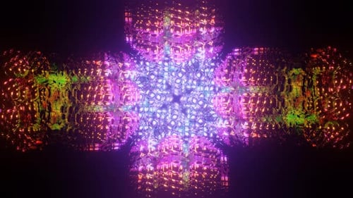 Beautiful Colorful Trippy Pulsatung Pattern Animation Visual 3D Mandala Spiritual Tunnel with Sacred