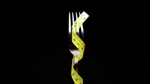 Shiny Fork with Tape Measure Rotating