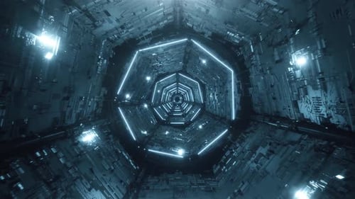 Loop Digital Futuristic Neon Tunnel