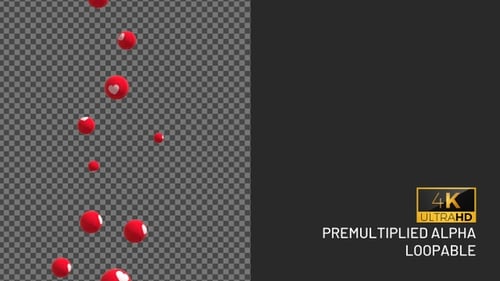 Rising Red Heart Spheres Social Media Reaction