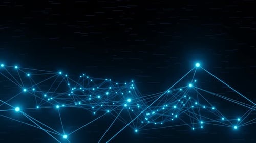 Abstract Blue Luminous Threads