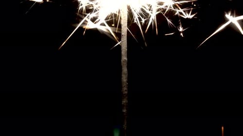 Close-Up of a Sparkler Emitting Bright Sparks