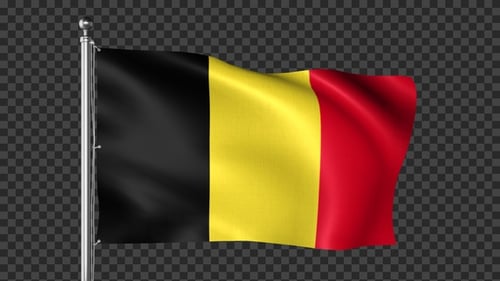 Realistic Waving Belgian Flag Animation