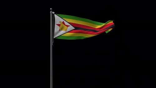 Waving Flag of Zimbabwe National Animation