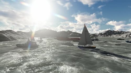 Ski resort in winter