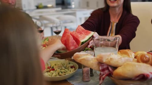 Family Enjoying Meal Together at Home