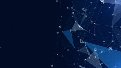 Animated Digital Plexus Network Background with Question Mark Icons