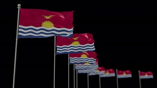Waving National Flag of Kiribati Animation