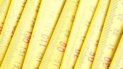 Yellow Folding Rule, Rotation, Close Up