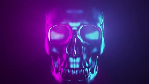 Vj Loop Of Skull And Jack O Lantern Coming At Viewer In Seamless Loop