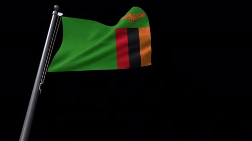Zambia National Flag Waving Loop Animation