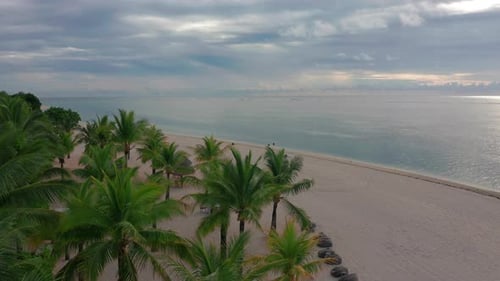 Scenic Beach on Caribbean Island for Summer Holidays Vacation Aerial Video Footage From Drone of