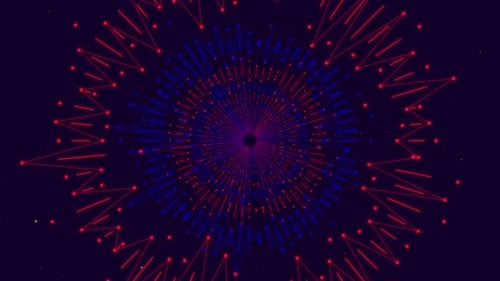 Colorful Circle Tunnel Sound Wave Background