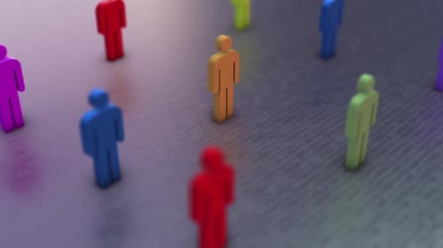 Colorful 3D People Network Connection Animation