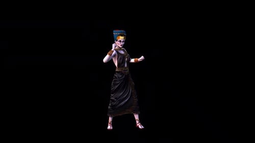 Animated Egyptian Queen Character Dancing Loop