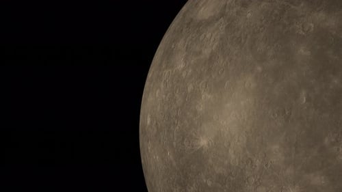 Der
sich drehende Planet Merk