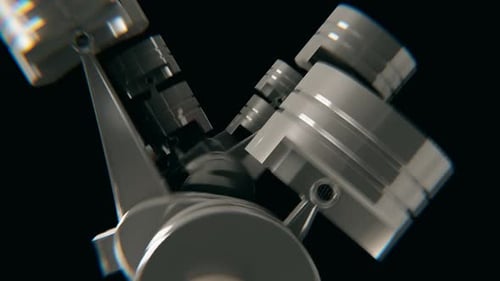 4K-Animation für Motorkolben