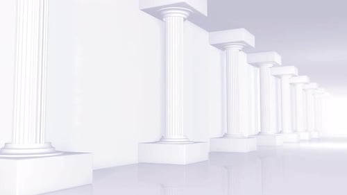 White Column Corridor 4k