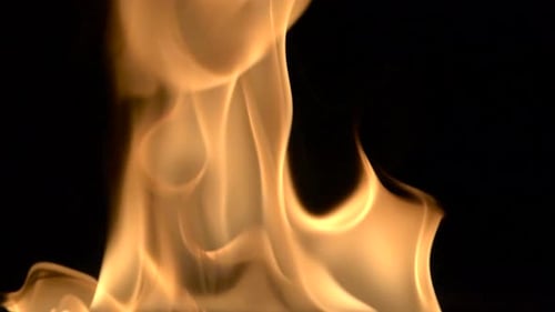 Close Up of Fire Flames on Black Background