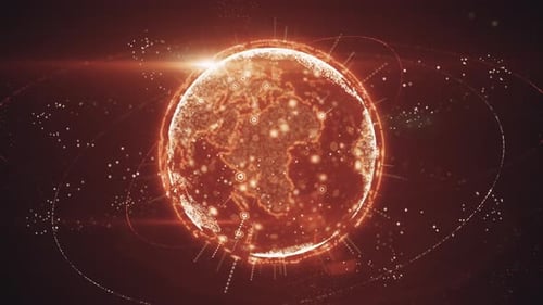 Futuristic Digital Earth Globe Network Connection Animation