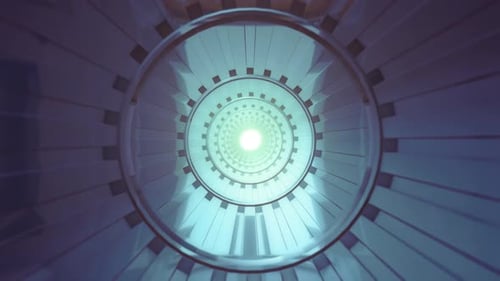 Abstract Geometric Tunnel Loop with Glowing Light