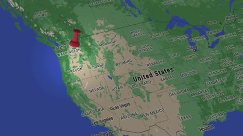Animated 3D Map with Location Pin Drop and Zoom