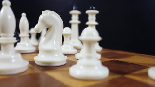 White Chessmen On A Rotating Chessboard