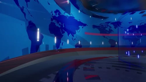 Hintergrund des virtuellen 3D-Nachrichtenstudios 4K