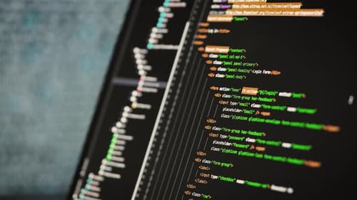 Closeup of a Computer Screen with Program Code