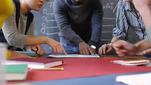 Team Collaborating on Project in the Workplace