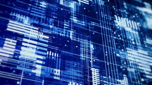 Abstract Futuristic Digital Grid Network Motion Background