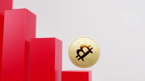 Bitcoin Falling on Red Candlestick