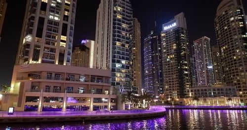 Night Trip of Dubai Marina is a District in Dubai United Arab Emirates
