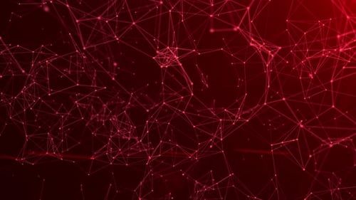 Red Digital Network Connections Loop Background