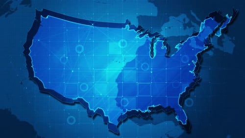 Business Map Technology Usa Concept