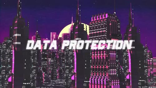 Retro Cyber City Hintergrund Datenschutz