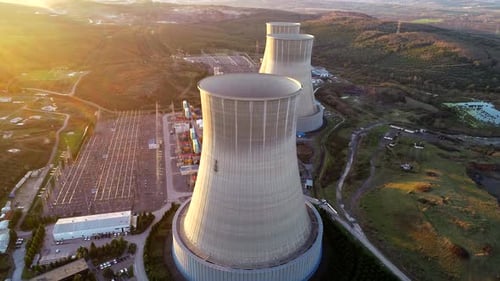 Natural Gas Combined Cycle Plant At Sunset