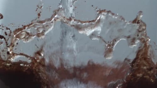 Water Mixing with Powder in Close Up Shot