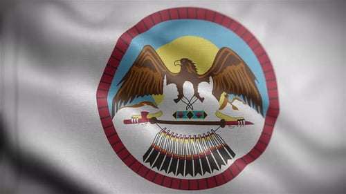 Native American Tribal Emblem Flag Waving Loop
