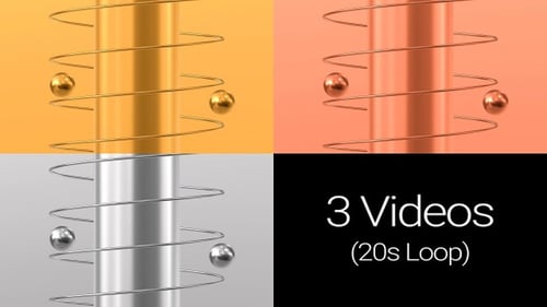 Abstract Metallic Spheres Helix Loop Background Pack