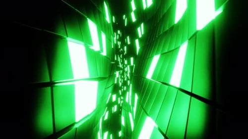 3D animation loop. Abstract technology wave background with glowing lights