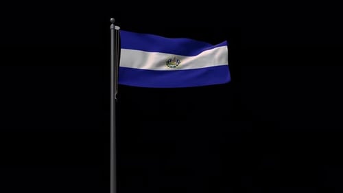 El Salvador National Flag Waving Animation