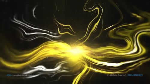 Abstract Glowing Fluid Lines and Particles Motion Background